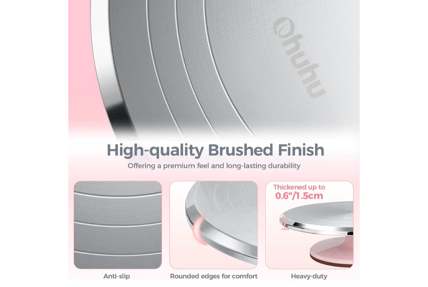 OHUHU Pro Cake Turntable 12.1" - Pink Base - photo 5