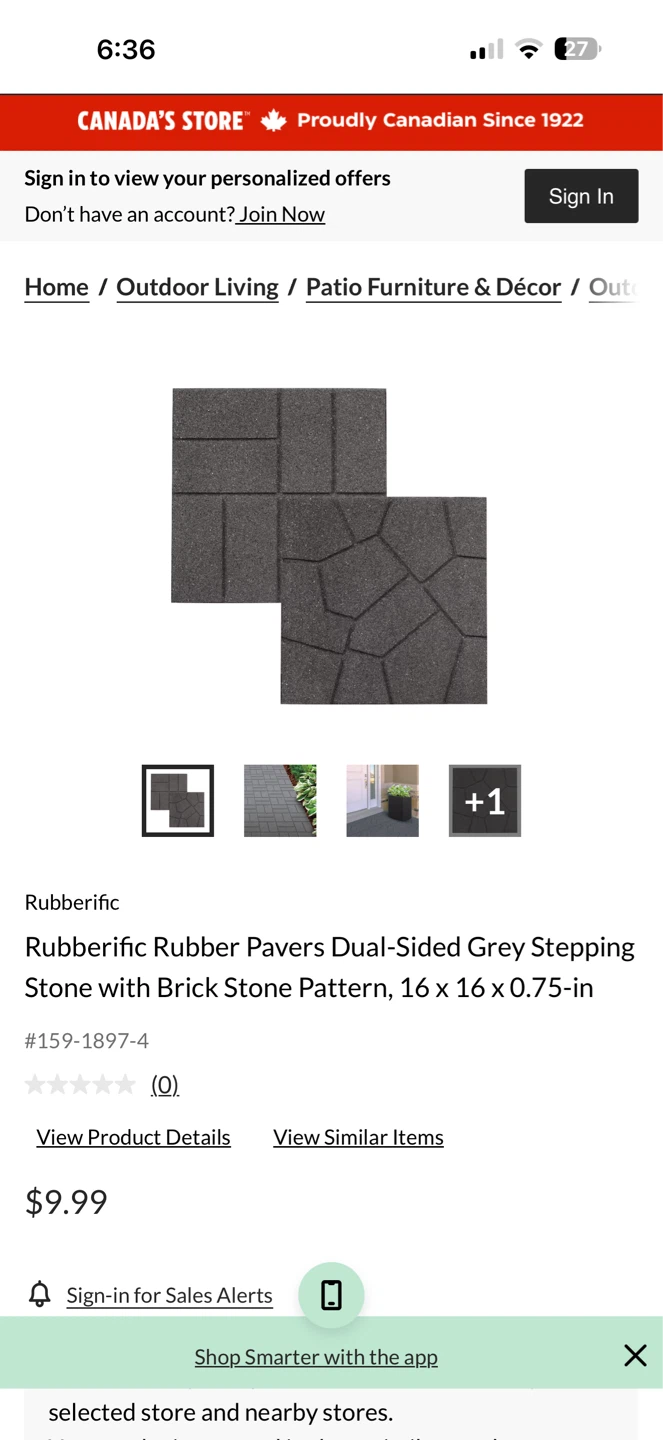 33 Rubberific Rubber Pavers Dual-Sided Grey Stepping Stone - photo 2