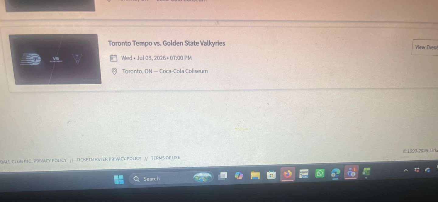 Toronto Tempo vs. Golden State Valkyries Ticket - July 8, 2026