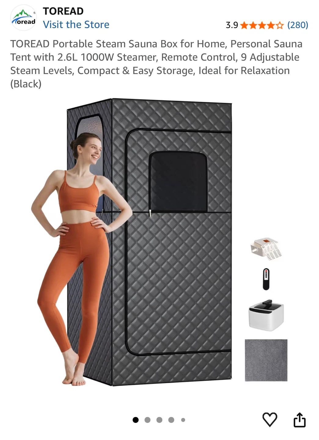 Portable Steam Sauna Box with 2.6L Steamer - photo 2