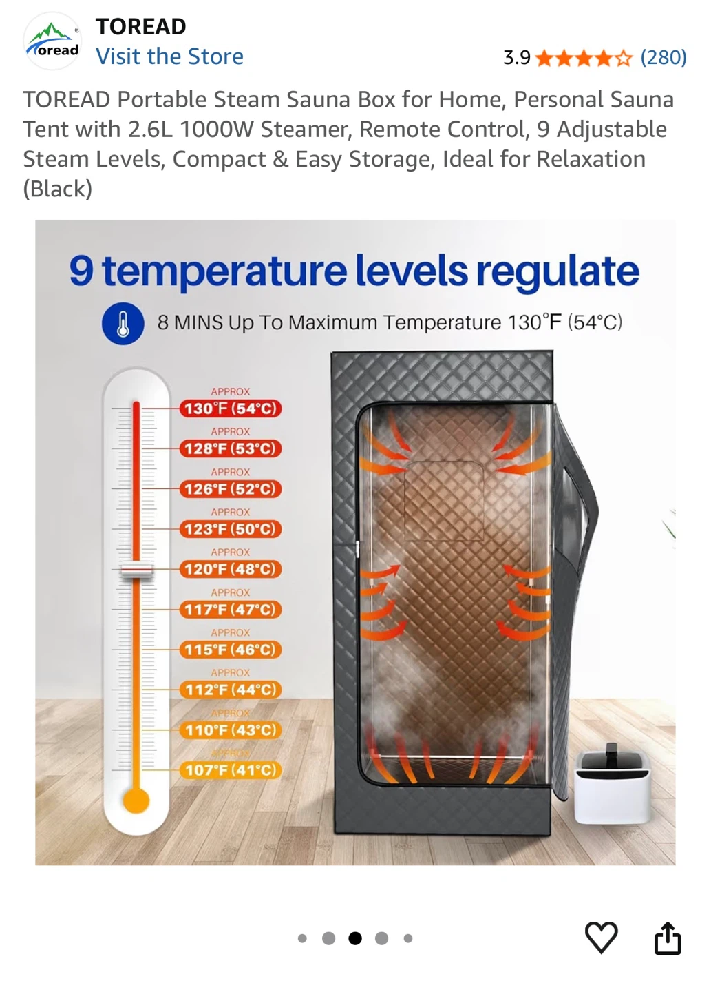 Portable Steam Sauna Box with 2.6L Steamer - photo 4