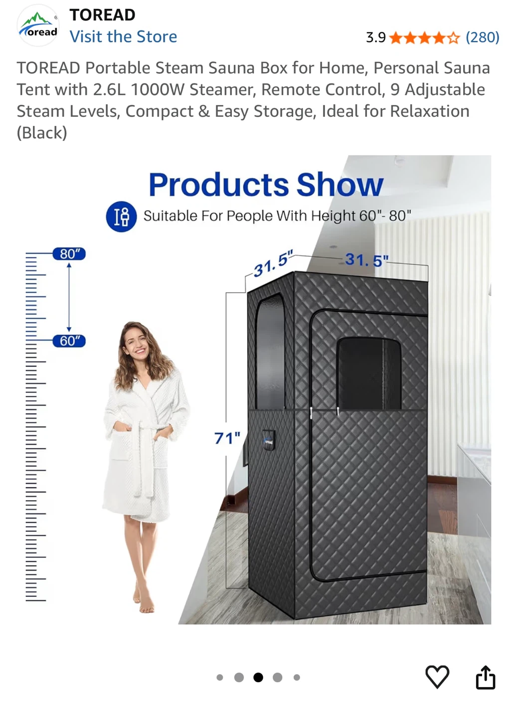 Portable Steam Sauna Box with 2.6L Steamer - photo 3