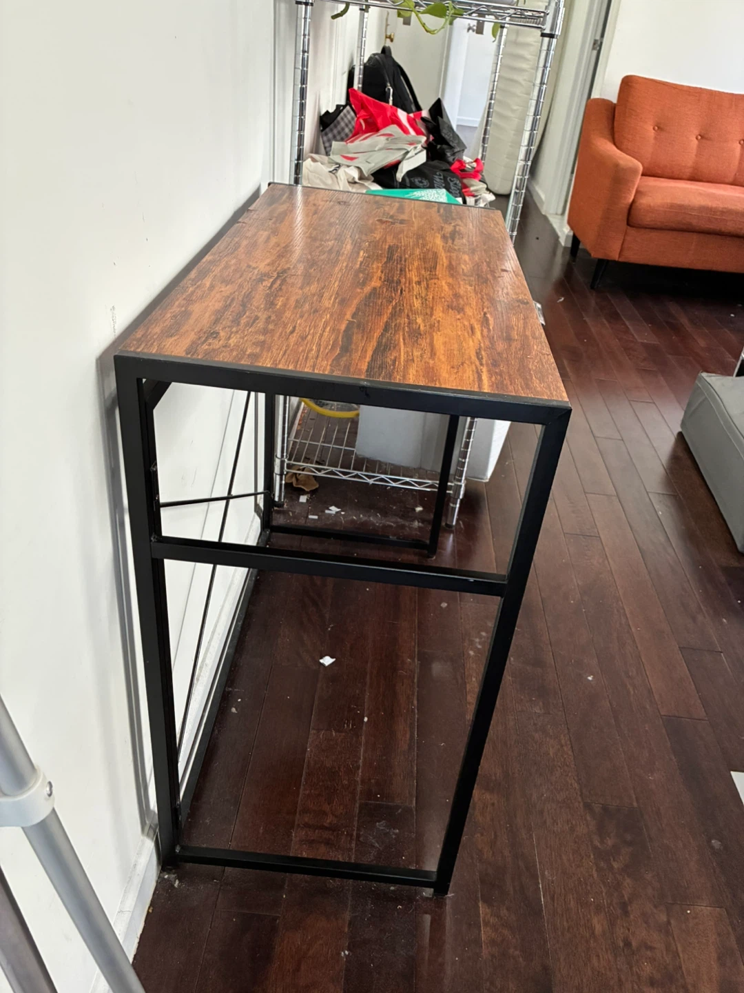 Rustic Wood and Metal Desk - photo 2