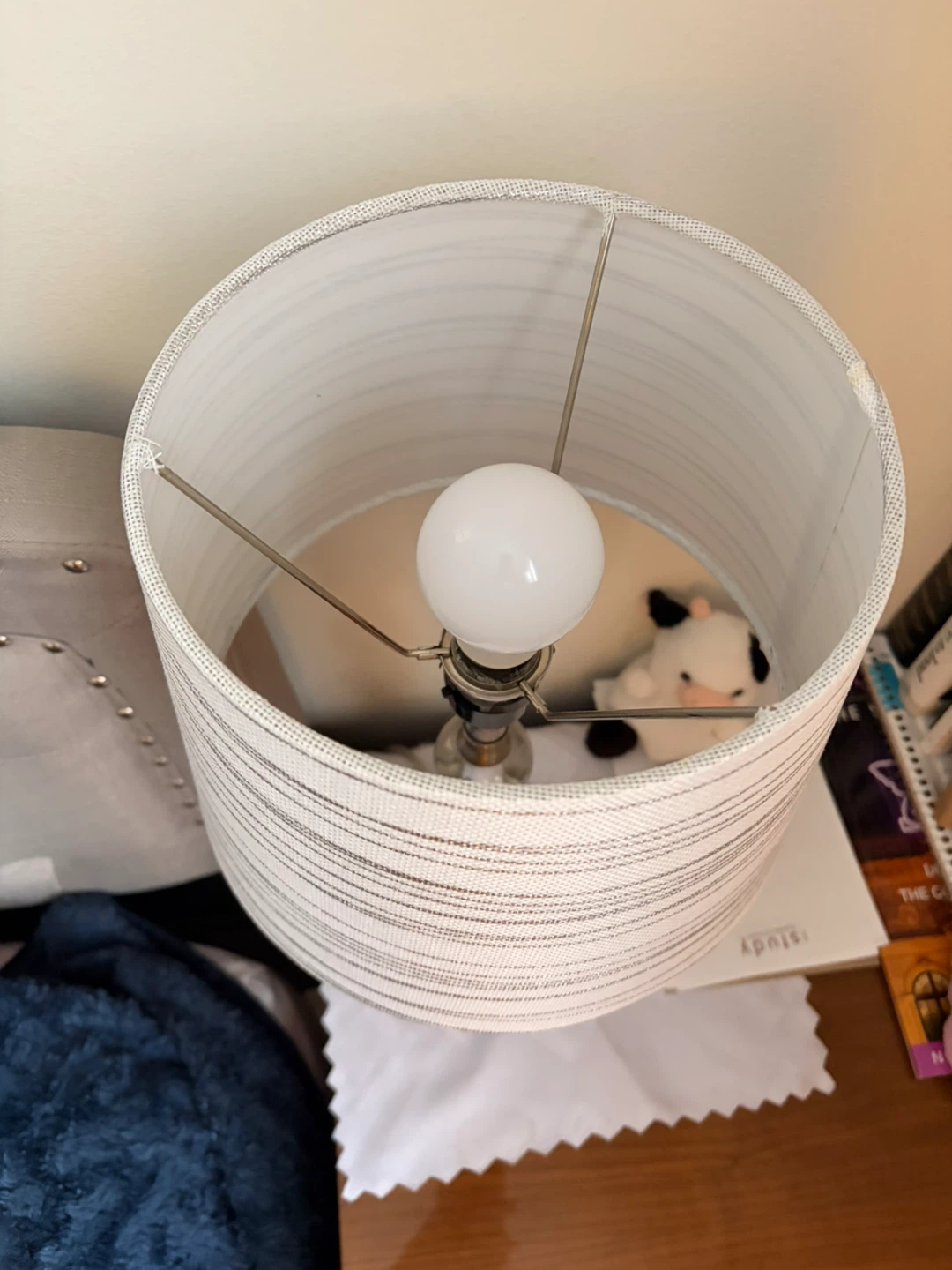 2 Table Lamps with Striped Shade and Crystal Accents - photo 5