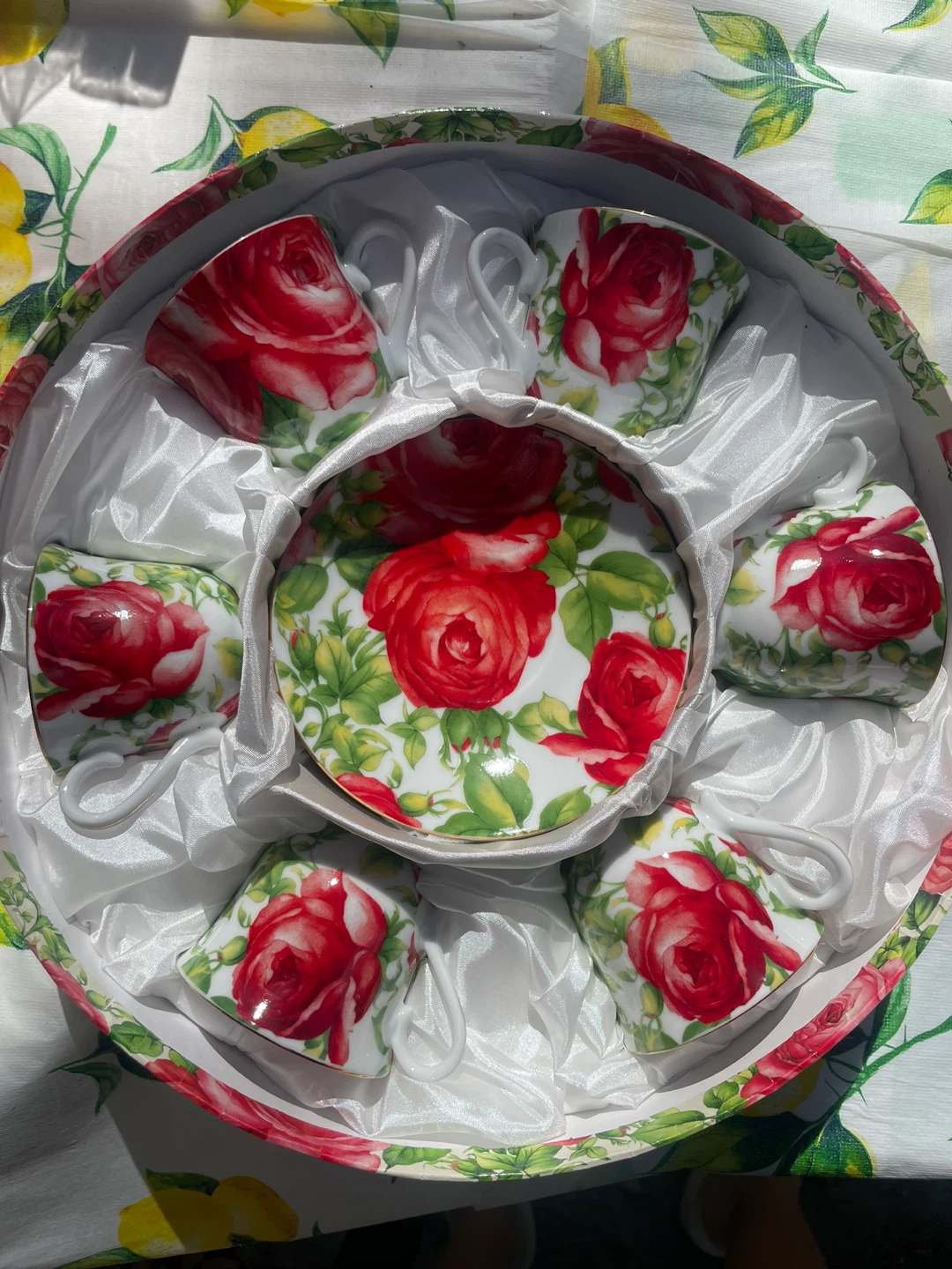 NEW! Rose Floral Tea Cup and Saucer Set