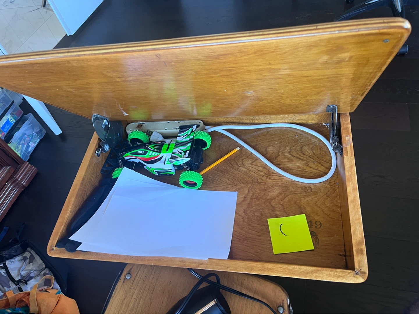 Vintage School Desk with Attached Chair - photo 3