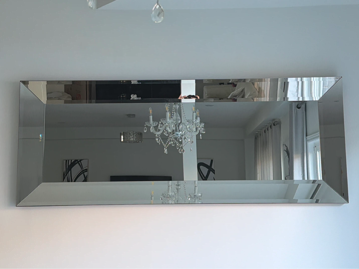 Large Rectangular Bevelled Wall Mirror