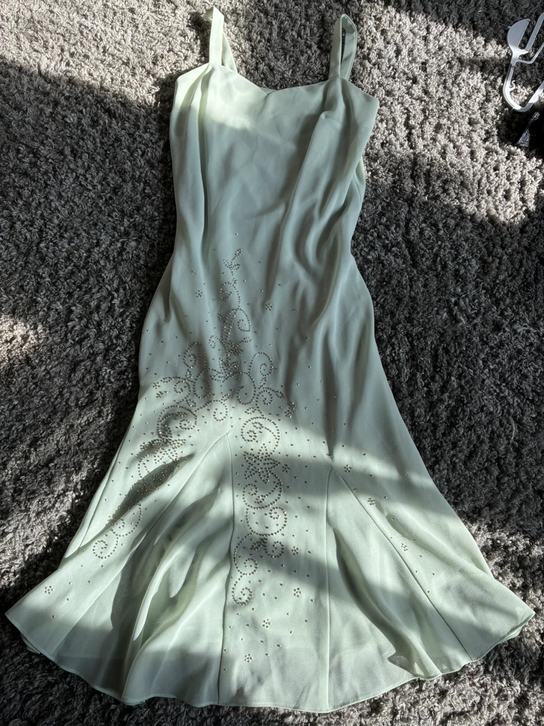 Light Green Beaded Dress with Matching Bolero