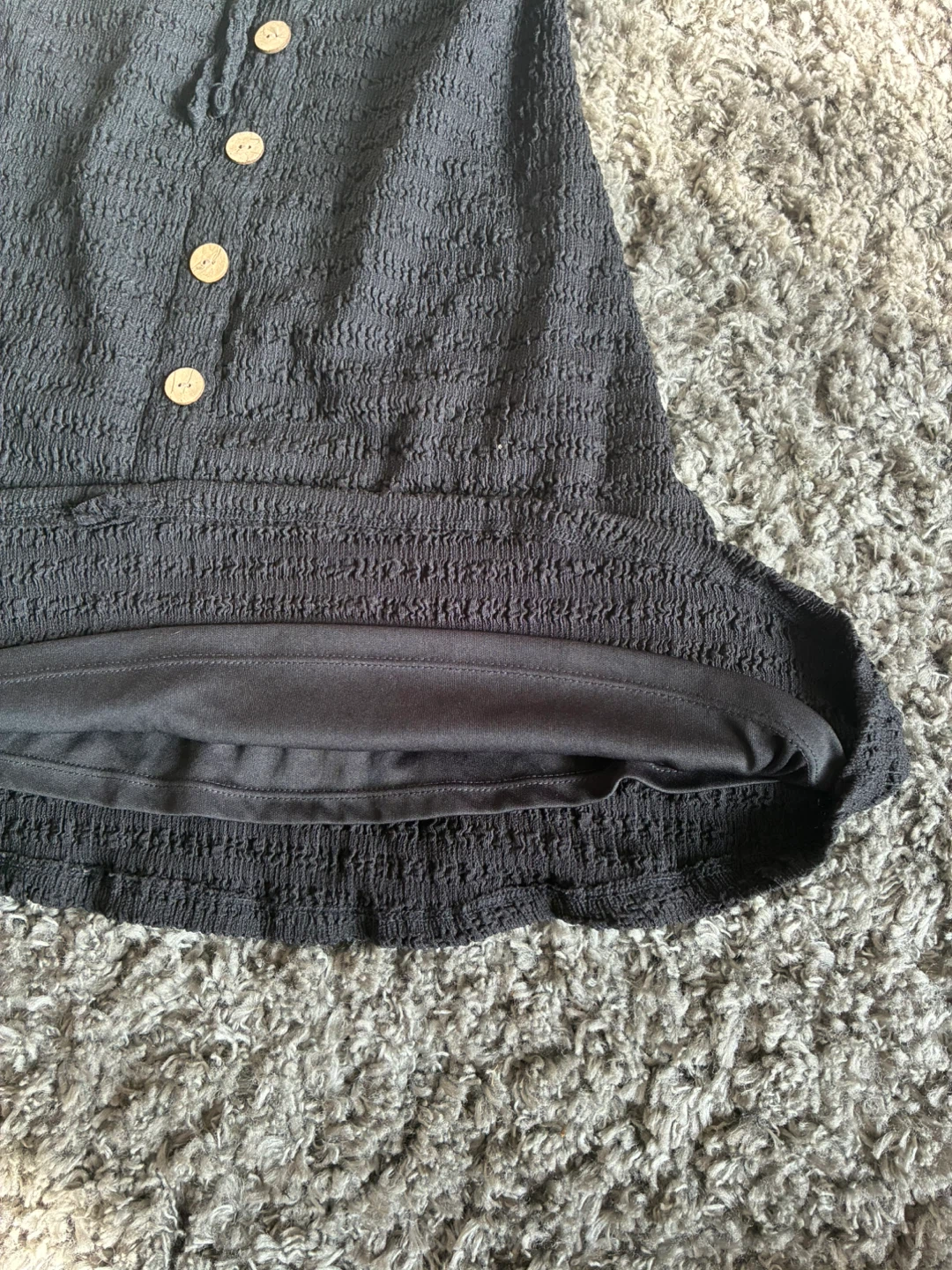 No Boundaries Black Smocked Button-Up Dress - photo 2