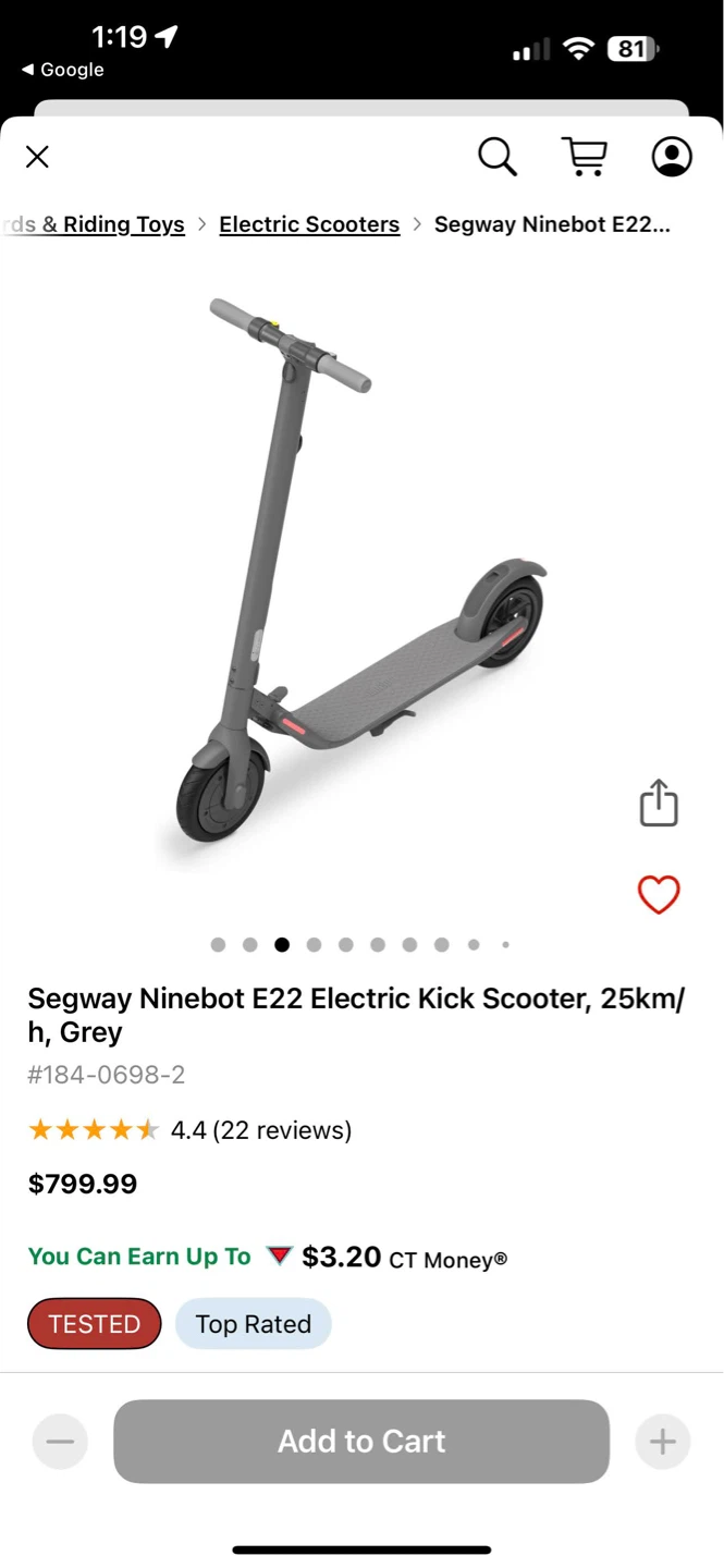 Segway Ninebot E22 Electric Kick Scooter