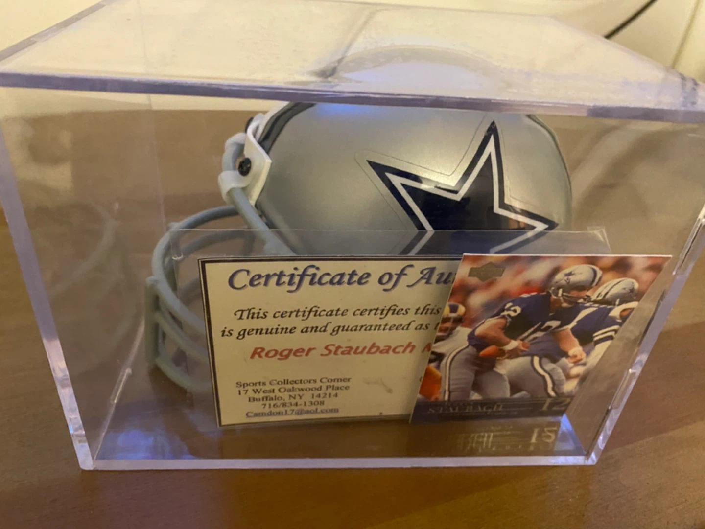 Riddell Dallas Cowboy Helmets Signed by Staubach & Tony Dorsett - photo 3