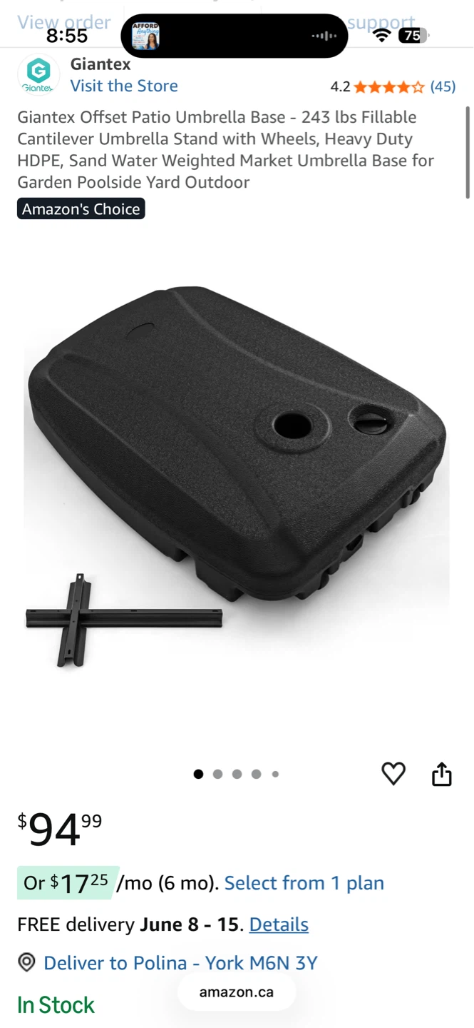Giantex Offset Patio Umbrella Base