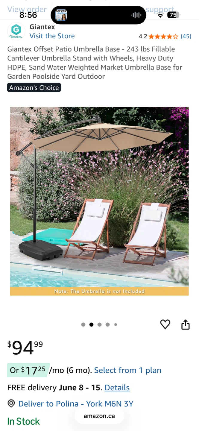 Giantex Offset Patio Umbrella Base - photo 2