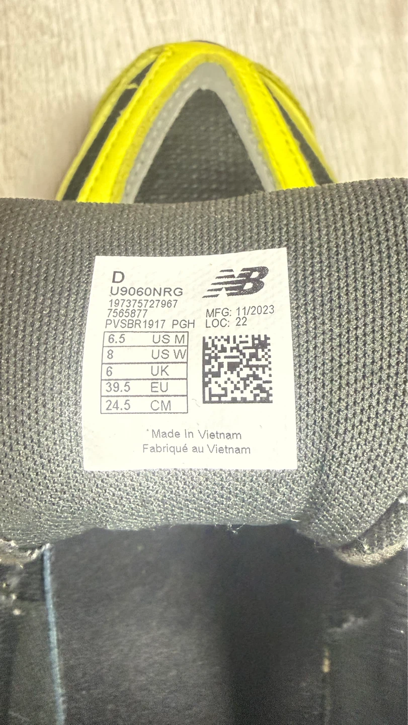 New Balance U9060NRG Running Shoes Yellow/Grey - photo 4