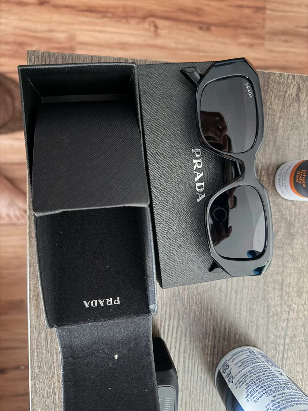 PRADA Sunglasses Black Acetate Square Frame - photo 2