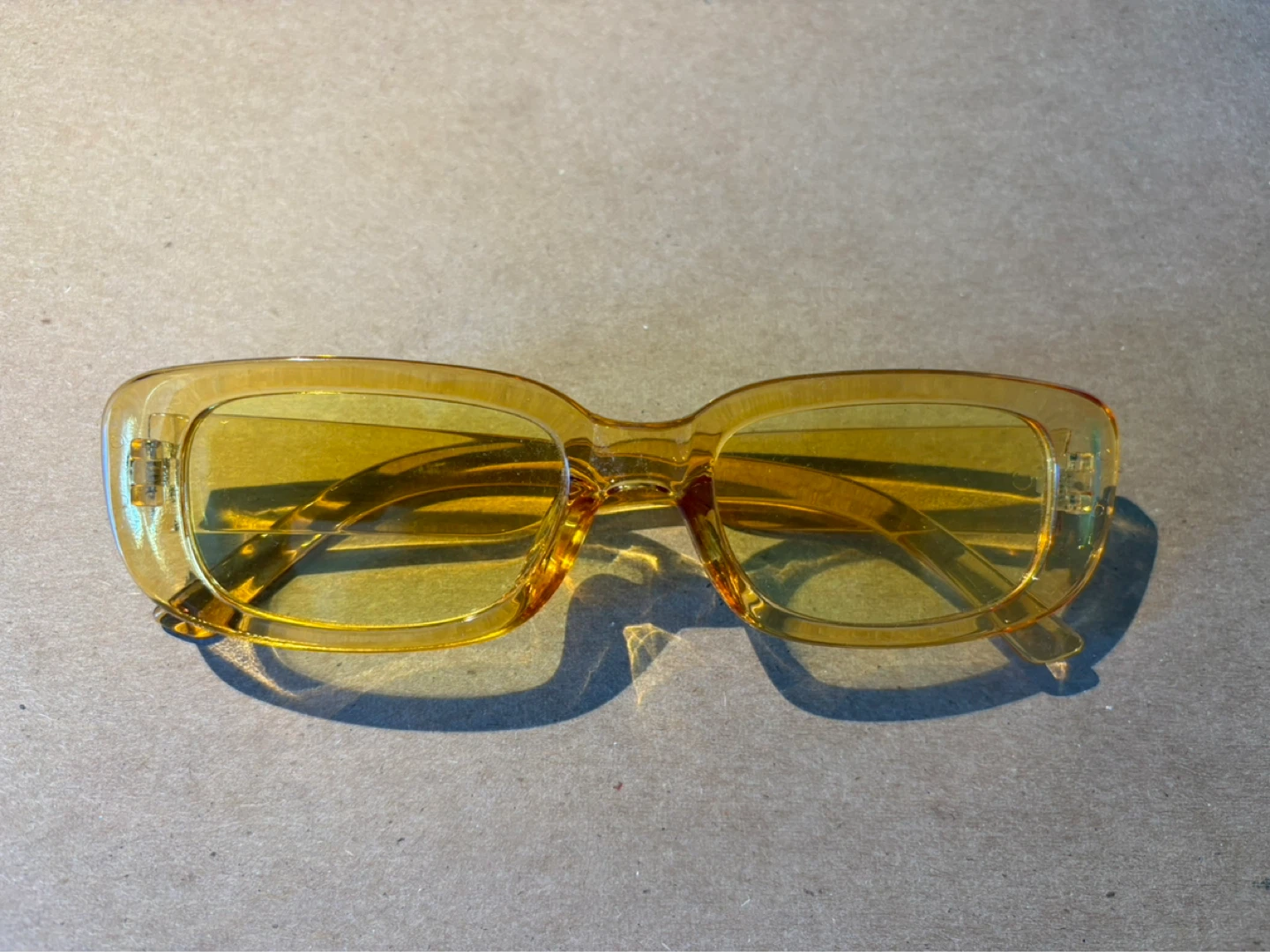 Yellow Rectangular Sunglasses