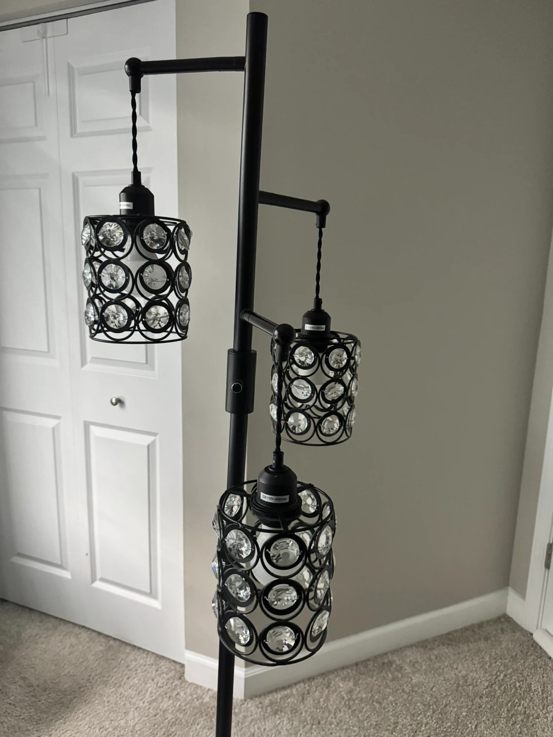 3-Light Modern Floor Lamp with Crystal Accents - photo 2