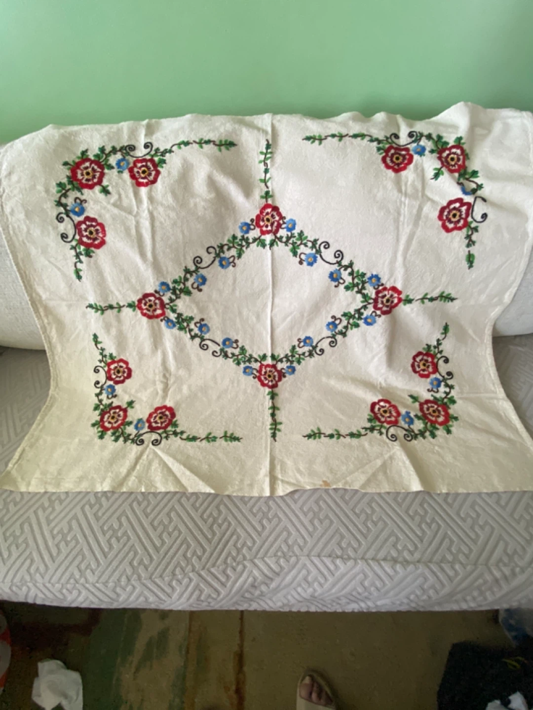 Vintage Hand-embroidered Tablecloth