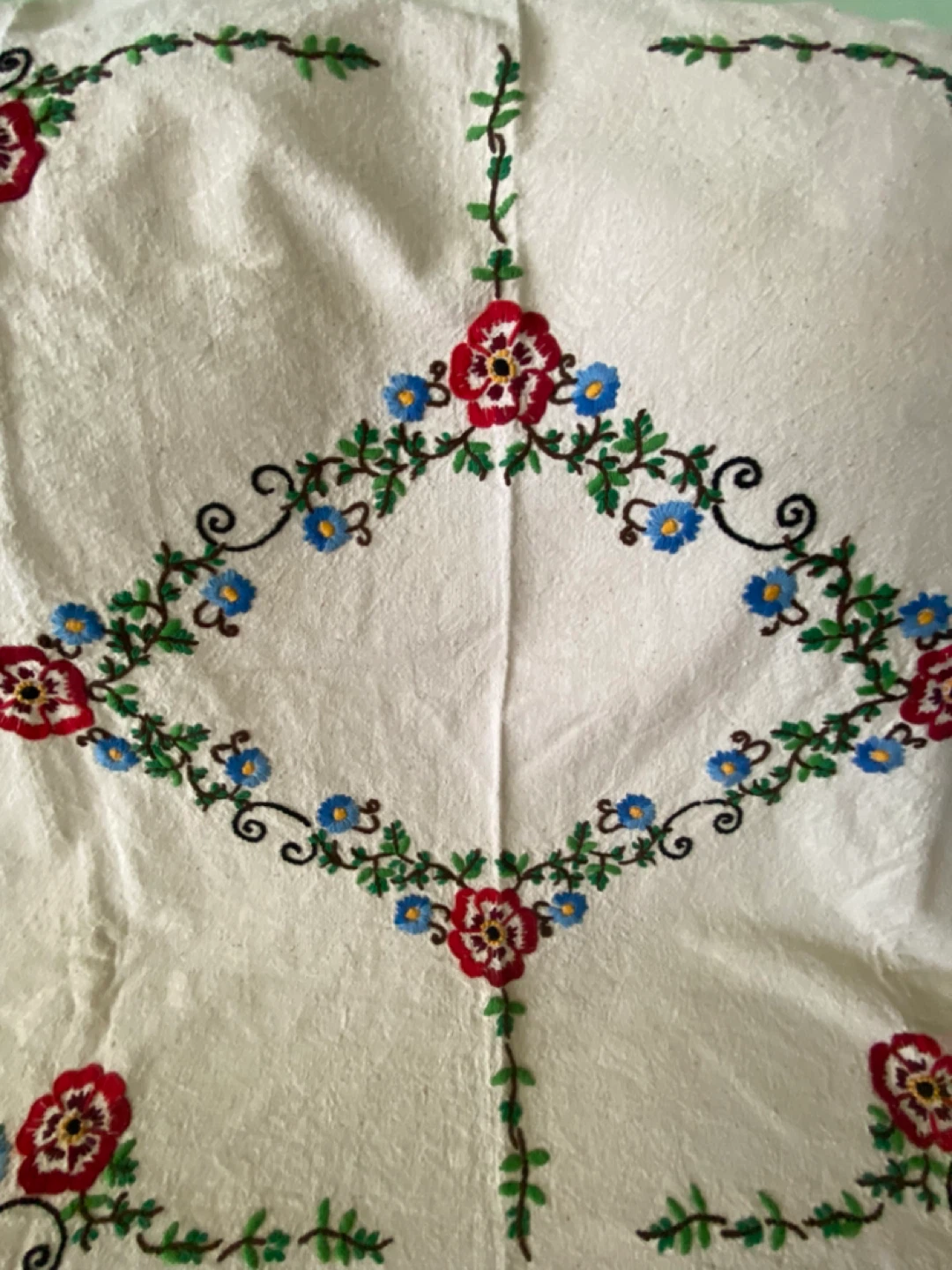 Vintage Hand-embroidered Tablecloth - photo 2
