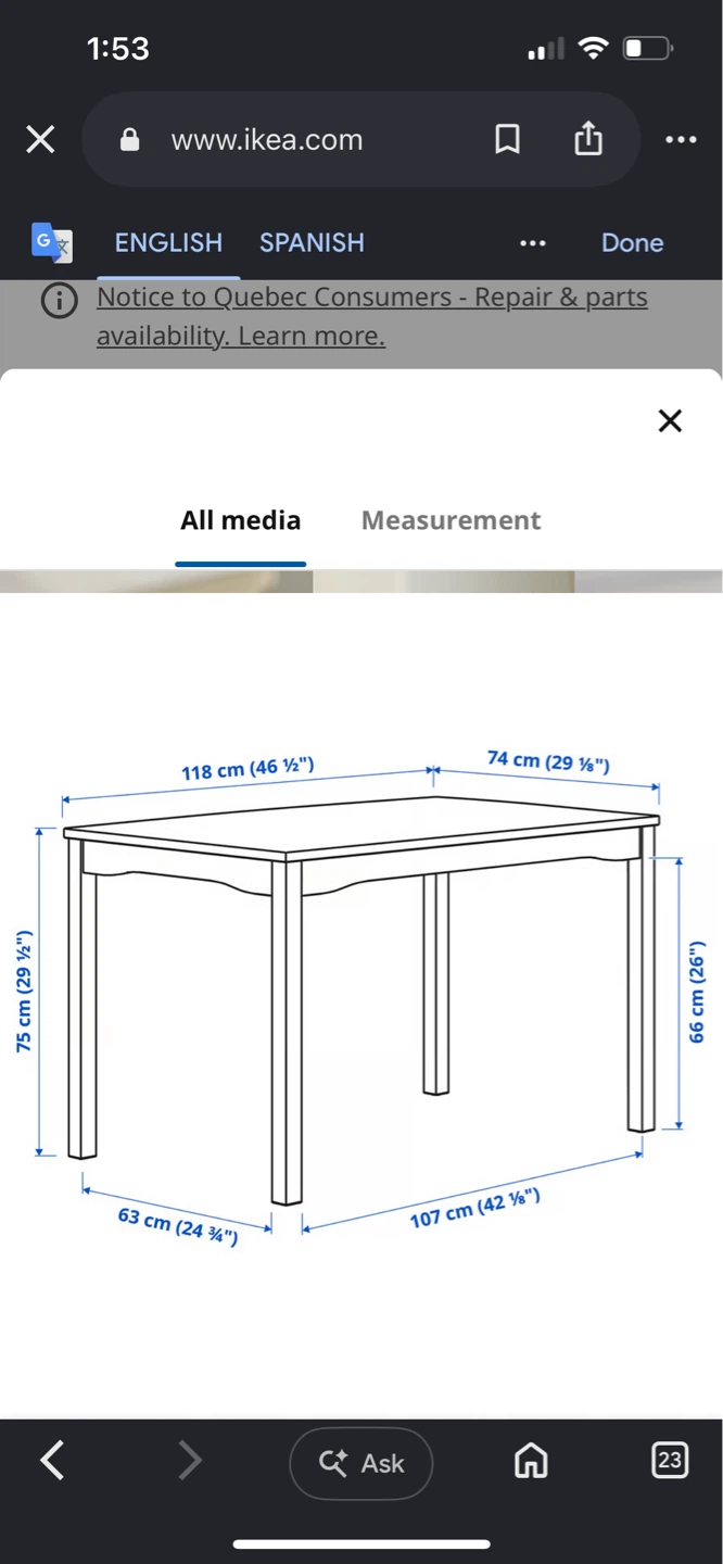 IKEA Dining Table - White - photo 2