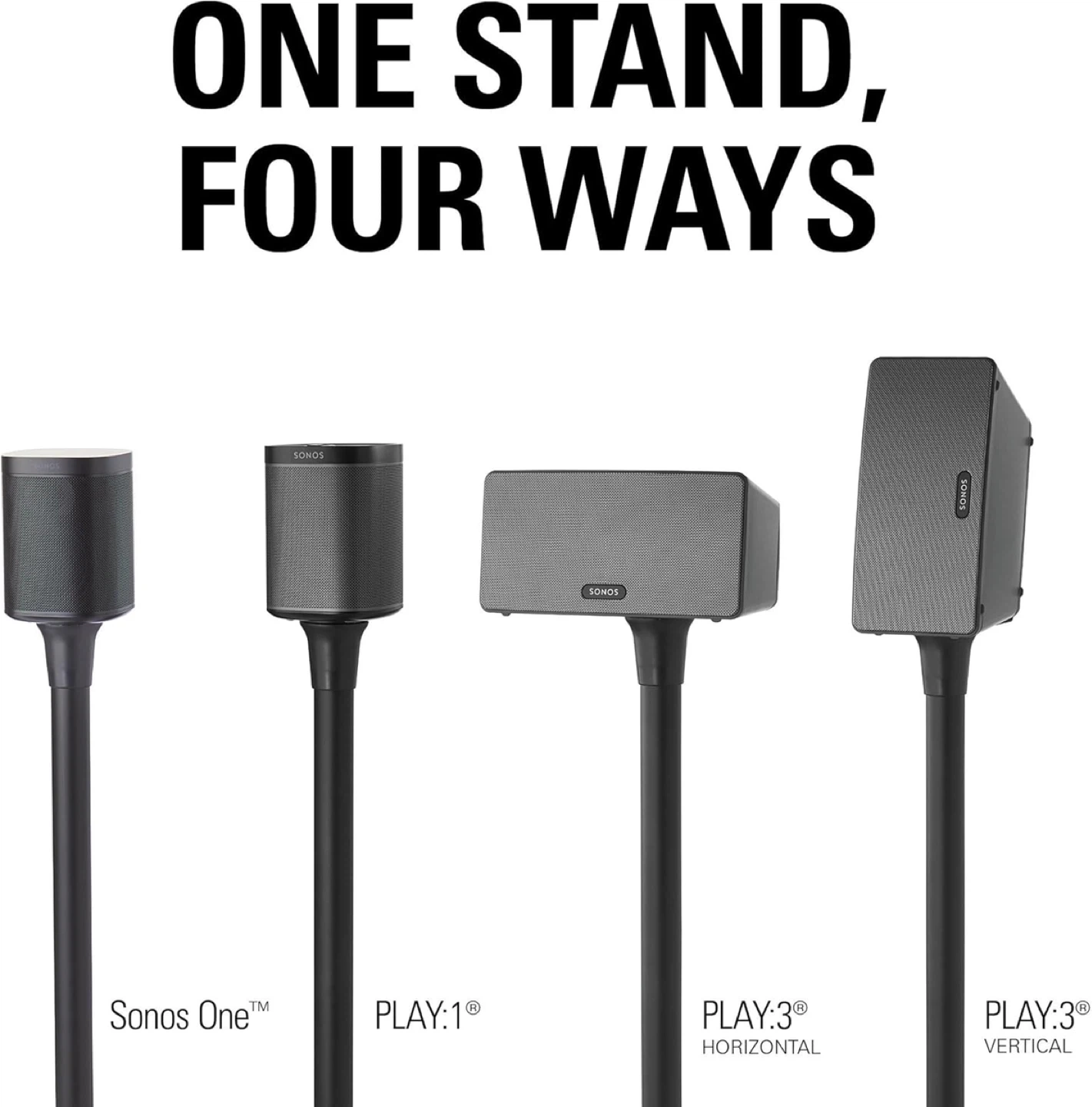 Sonos Speaker Stands by Sanus in Black - photo 3