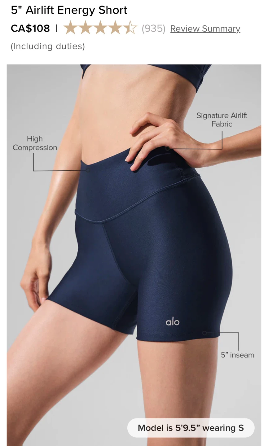 Alo Yoga 5" Airlift Energy Short - Black, Navy, Espresso - photo 5