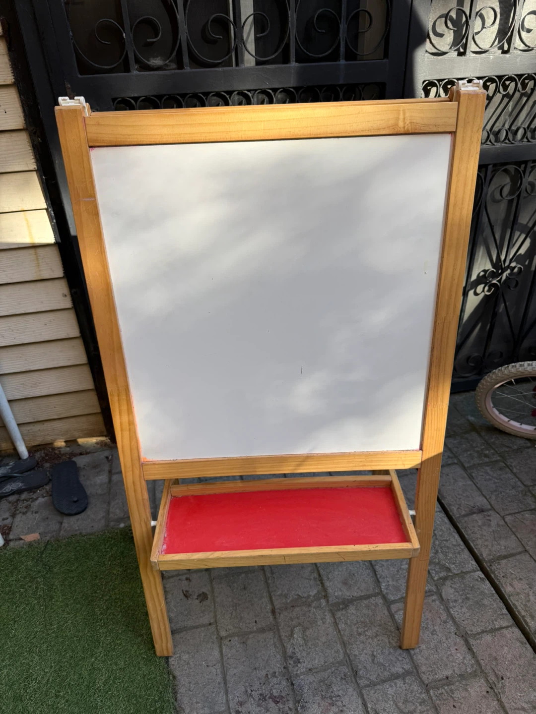 Wooden Double-Sided Easel Whiteboard & Chalkboard