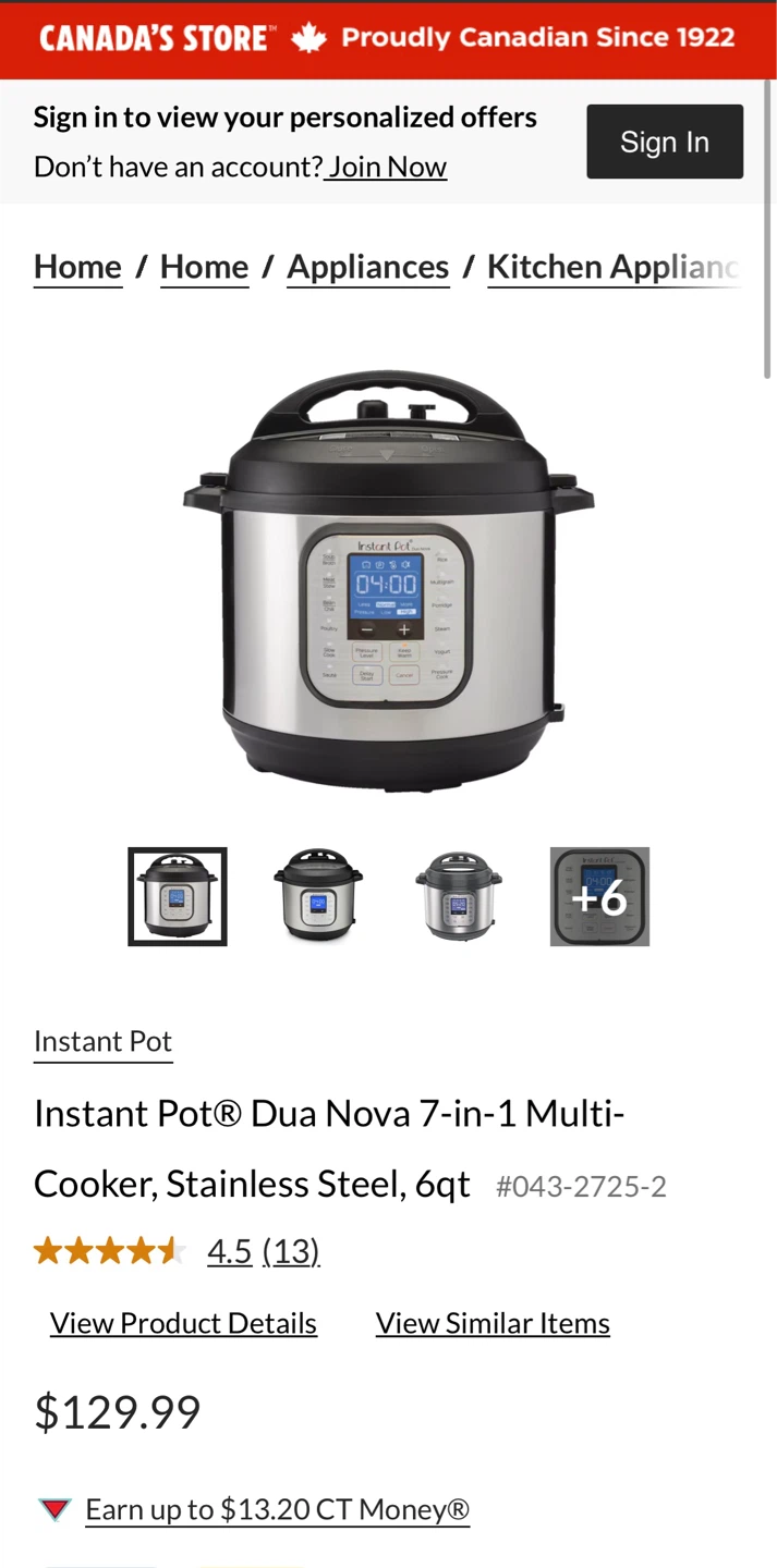 Instant Pot Duo Nova 6 Quart Pressure Cooker