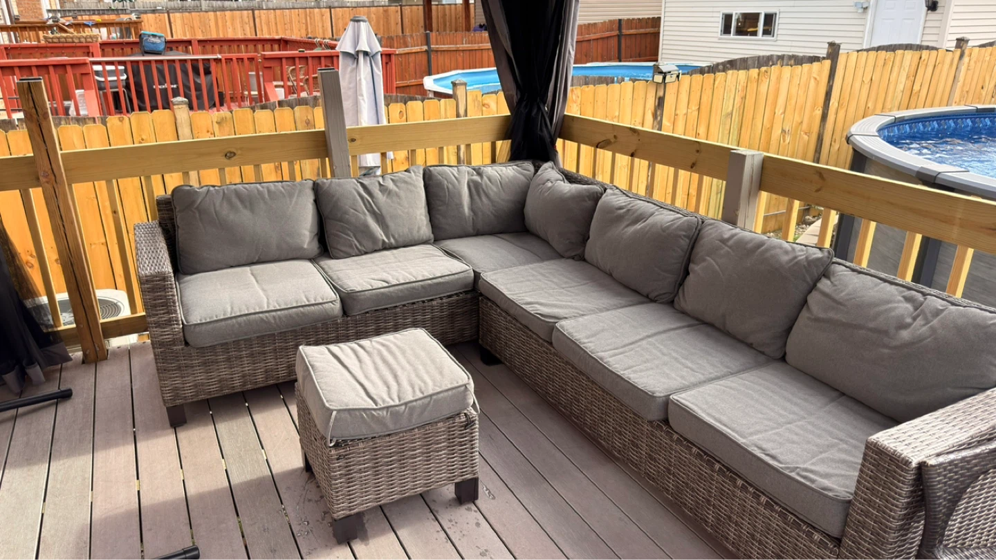 Wicker Sectional Sofa with Ottoman - photo 3