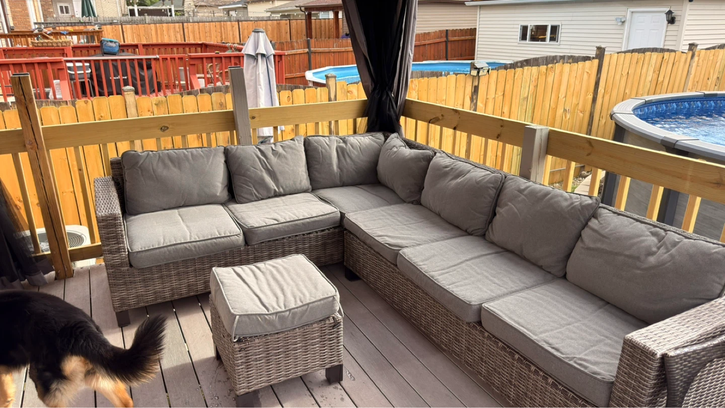 Wicker Sectional Sofa with Ottoman - photo 4