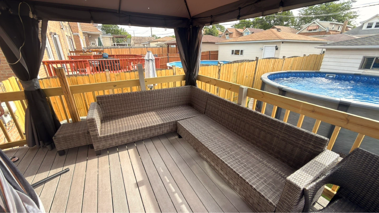 Wicker Sectional Sofa with Ottoman