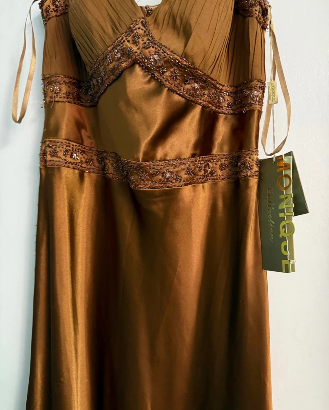 Elegant Long Brown Dress size 10 (New with Tag)