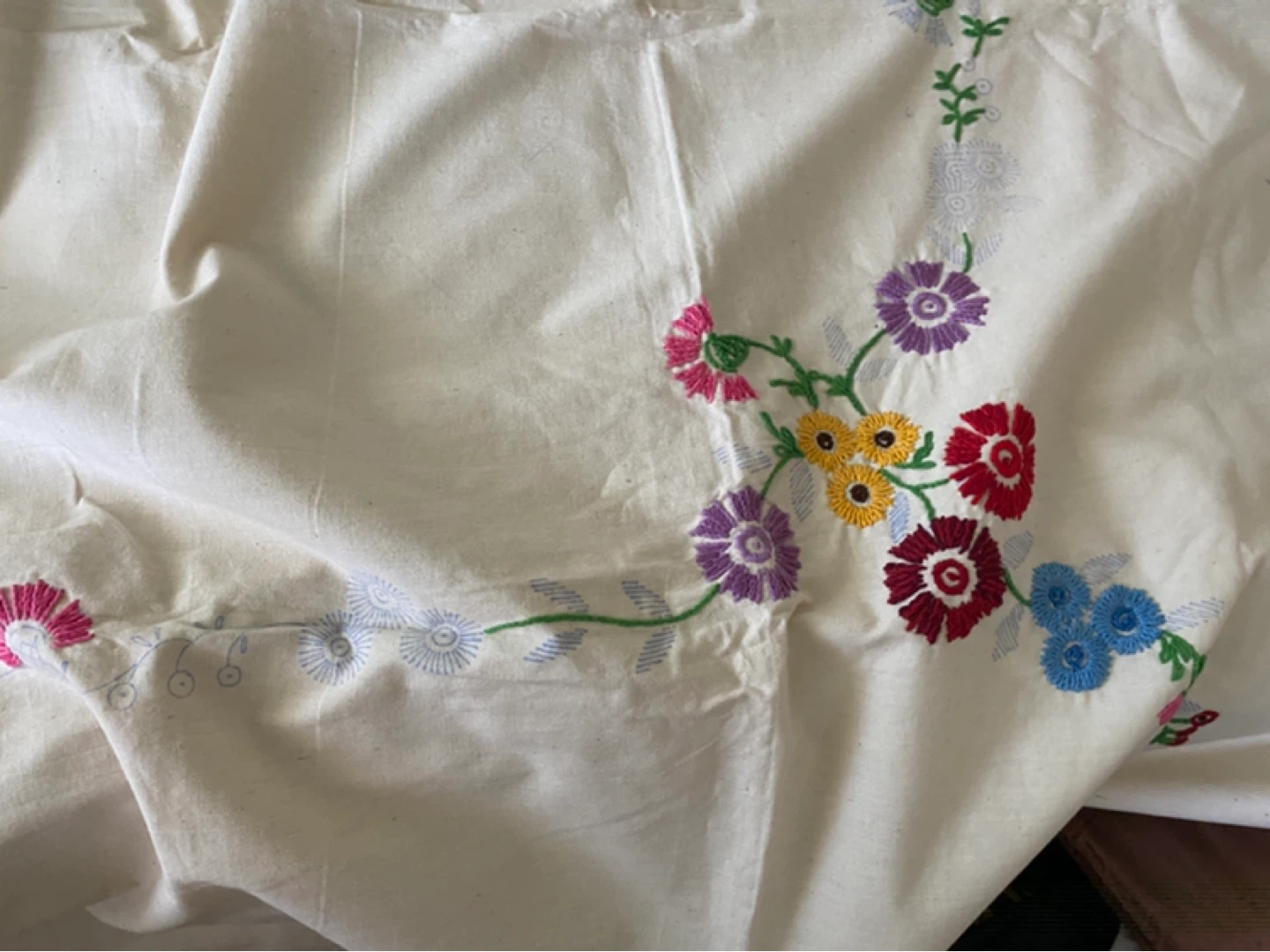 Vintage Hand-Embroidered Tablecloth - photo 3