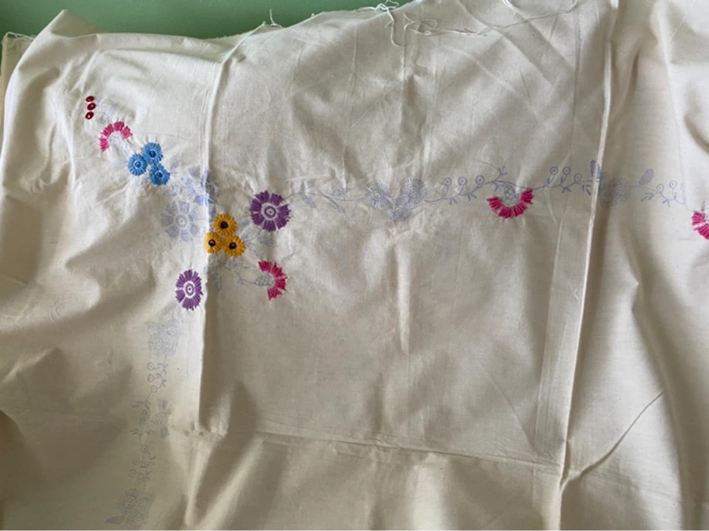 Vintage Hand-Embroidered Tablecloth