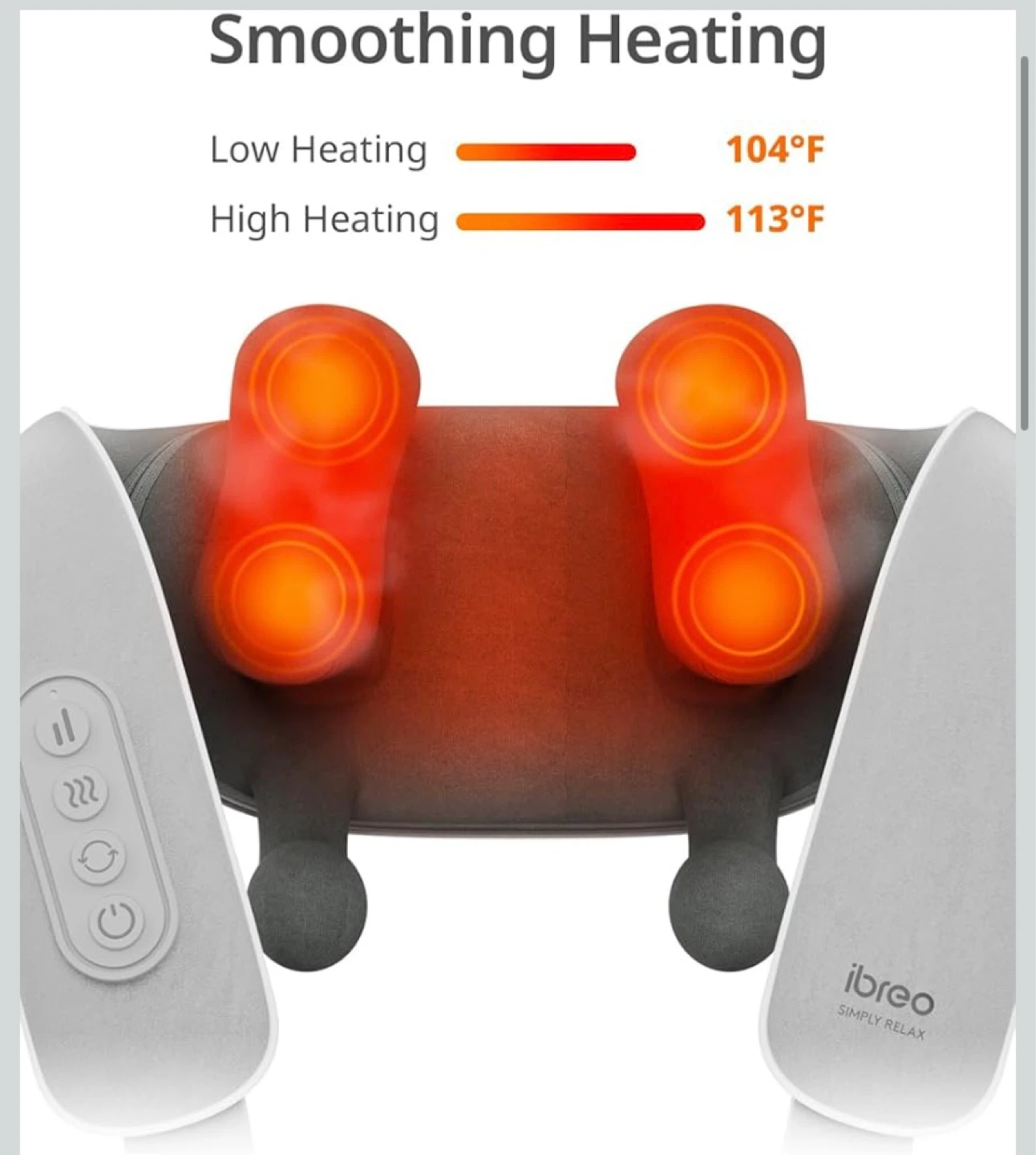 New ibreo Shiatsu Neck and Back Massager with Heat, Cordless - photo 3