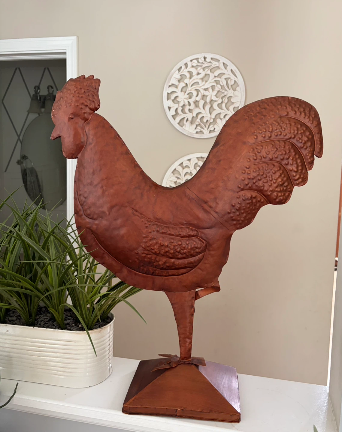 Metal Rooster Decor Figurine - photo 2