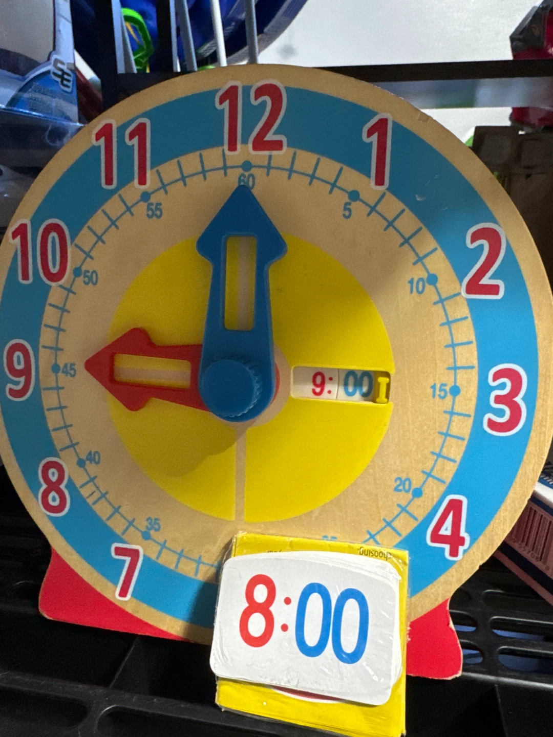 Wooden Learning Clock with Time Cards