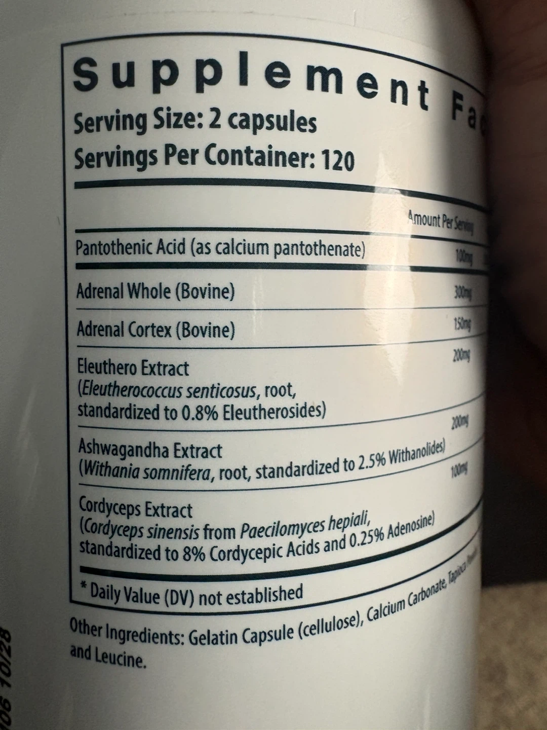 Vital Nutrients Adrenal Support 238 Capsules - Exp. Oct 2028 - photo 5