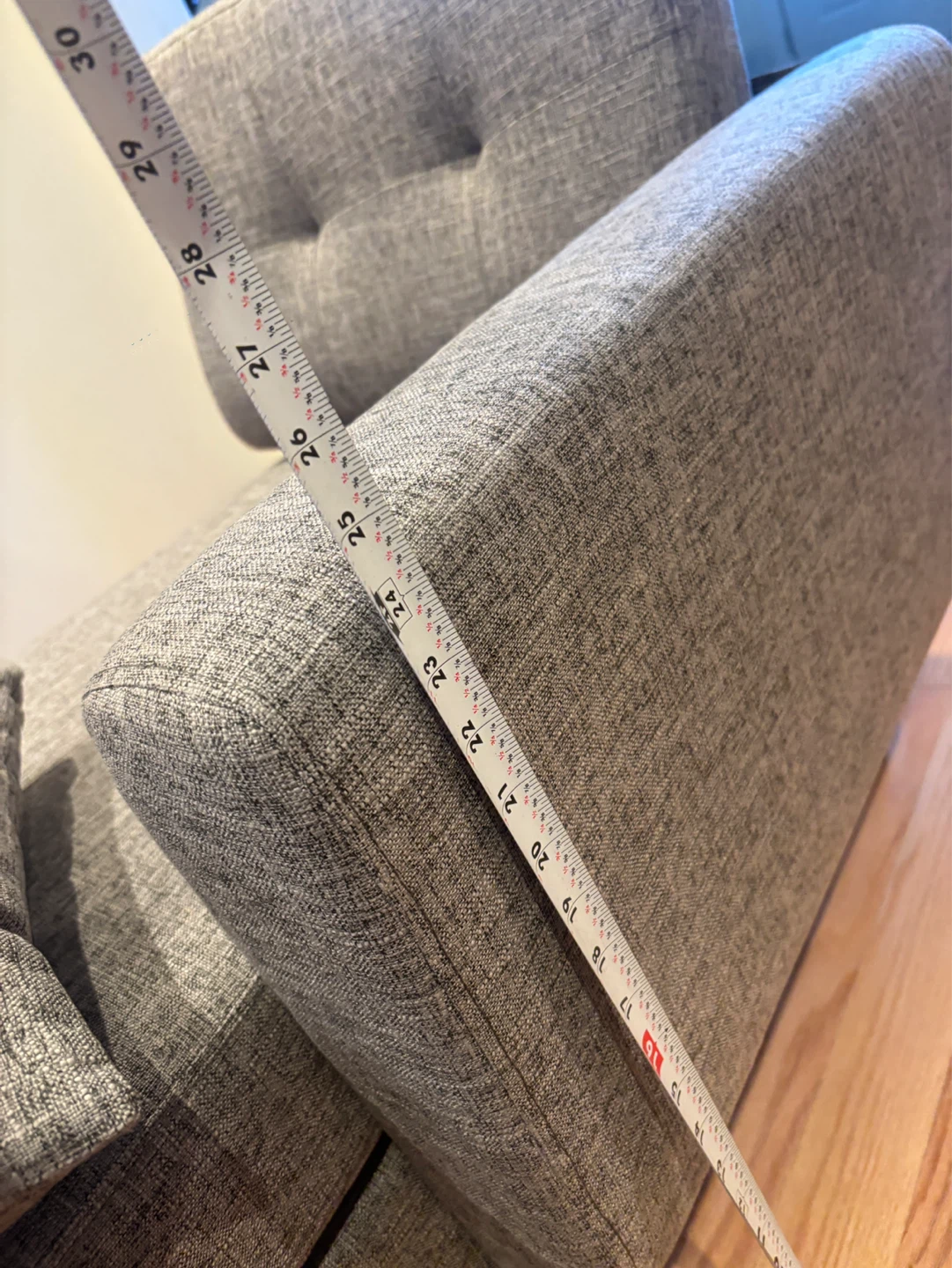 Grey Chaise Lounge  chair with Pillow- AS IS - photo 4