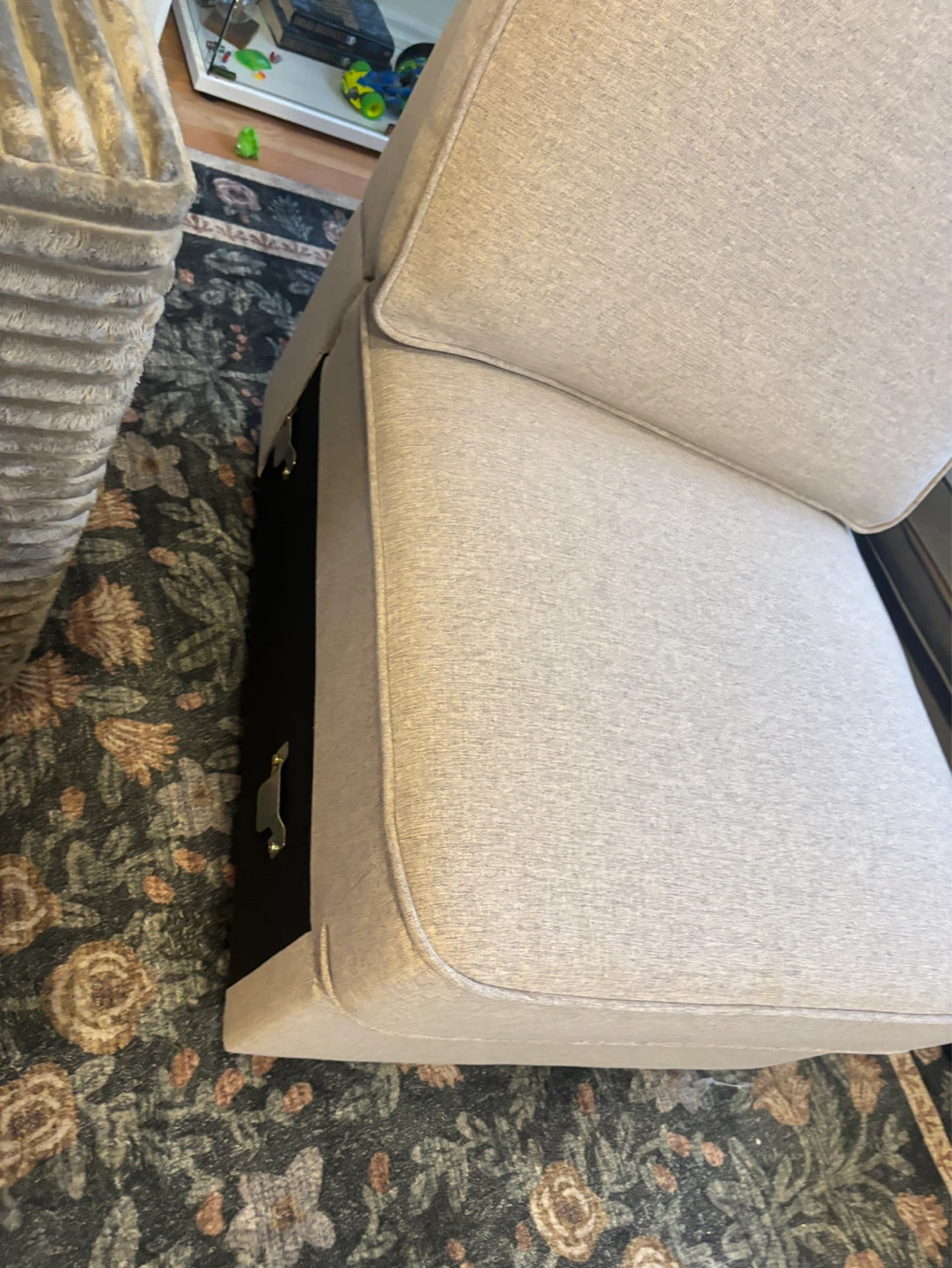Light Grey Armless Accent Chair- AS IS - photo 3