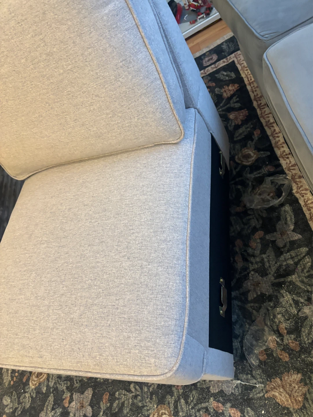 Light Grey Armless Accent Chair- AS IS - photo 4