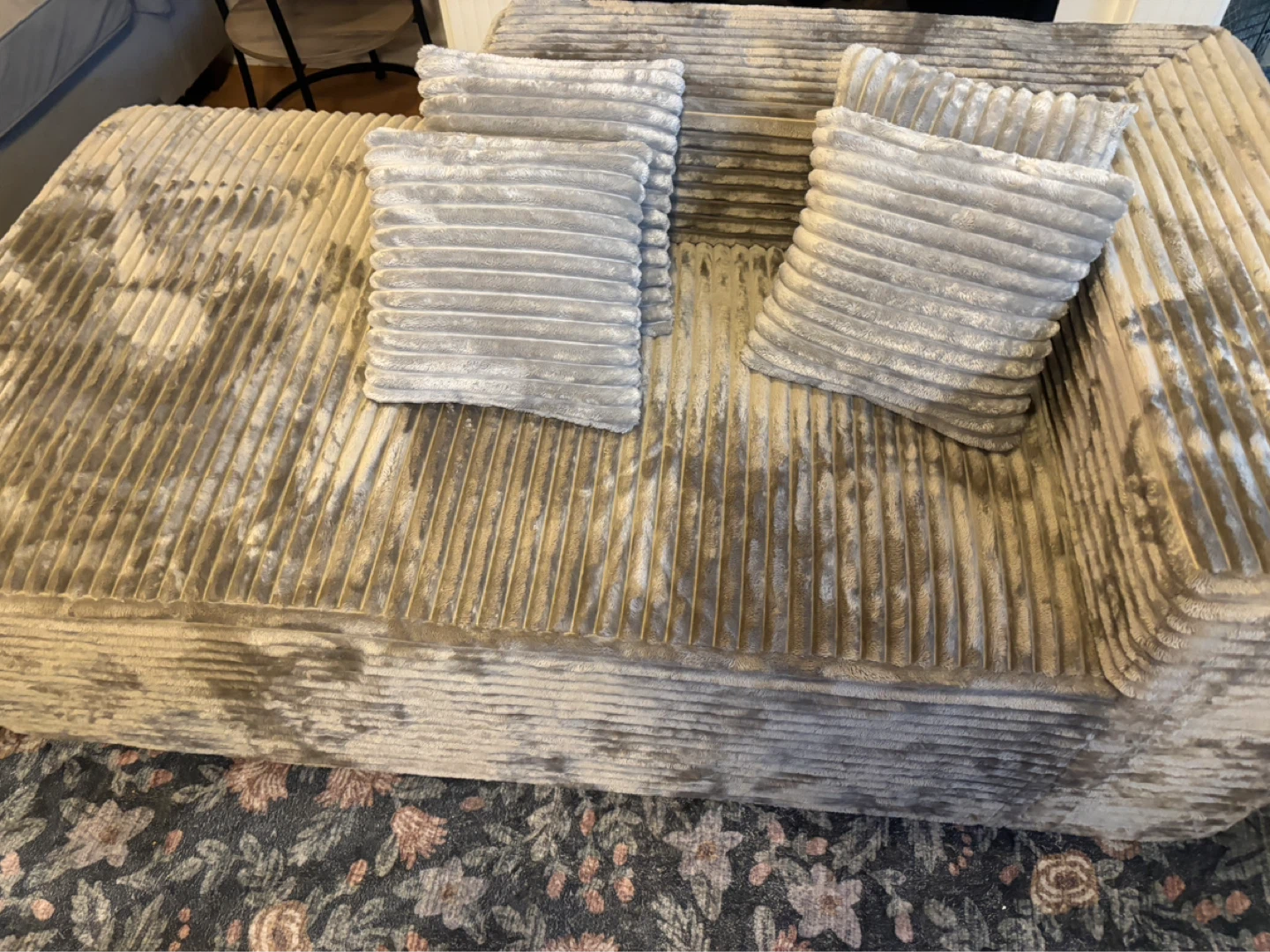 Corduroy Modular Sofa with Pillows - photo 3