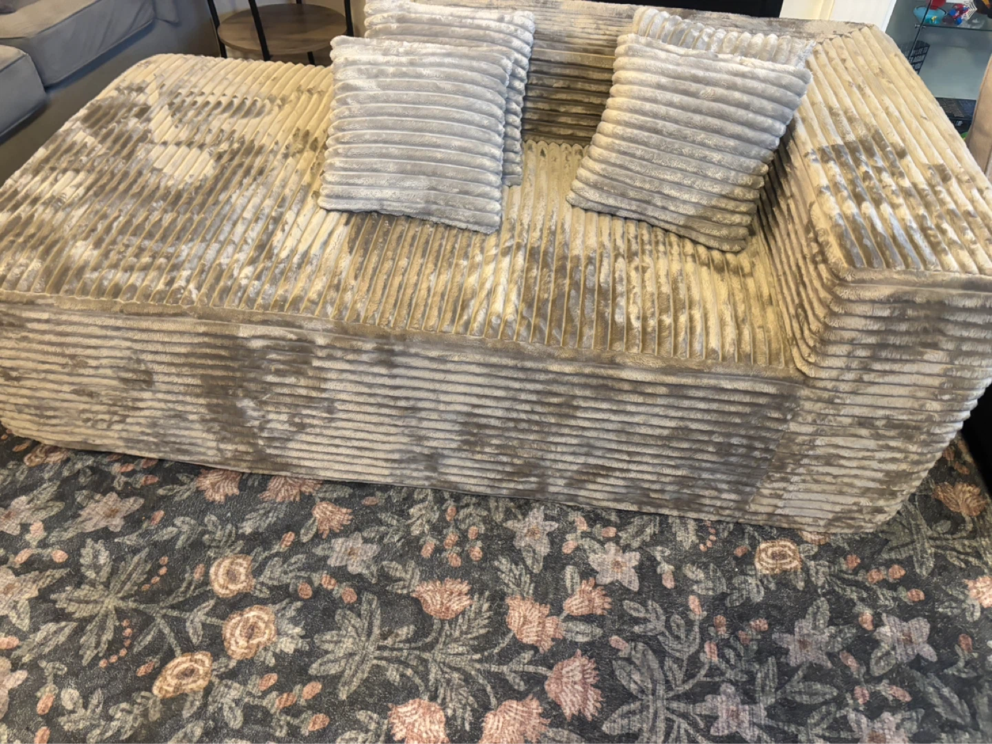 Corduroy Modular Sofa with Pillows