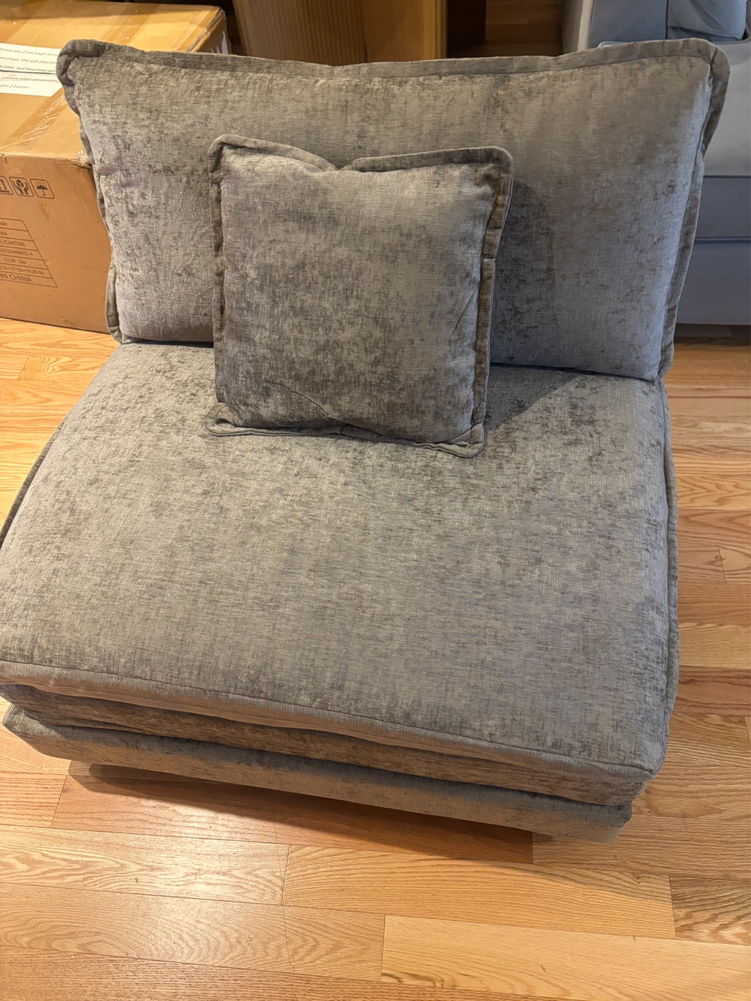 Grey Accent Chair with Pillow- AS IS - photo 3