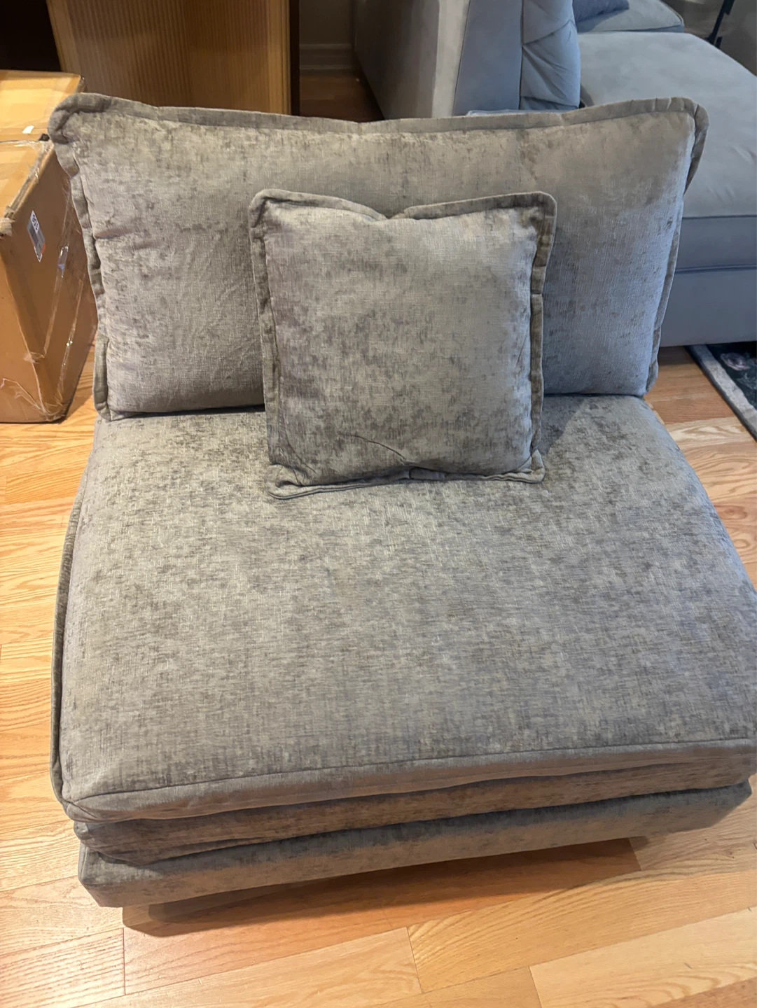 Grey Accent Chair with Pillow- AS IS - photo 2