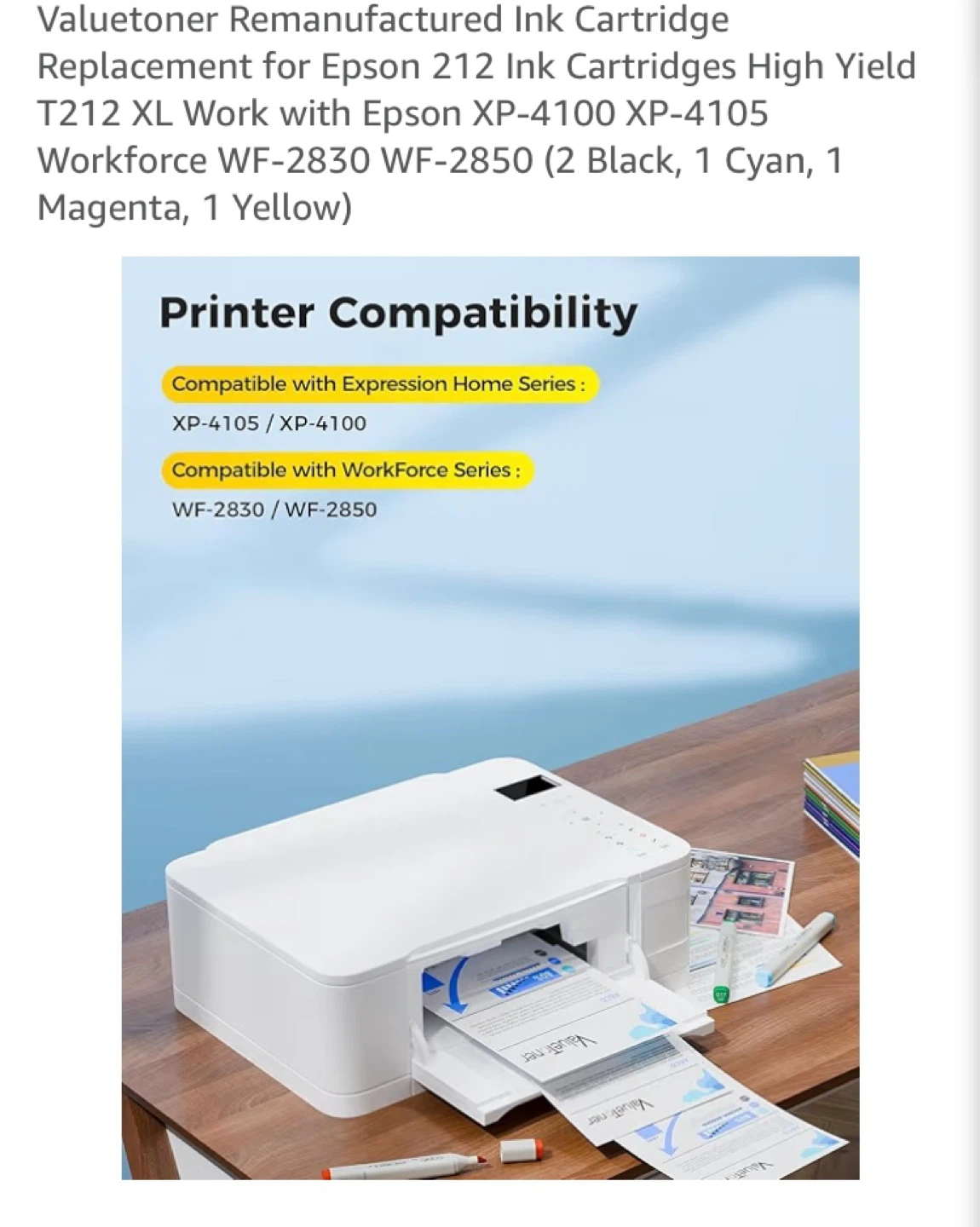 Valuetoner Remanufactured Ink Cartridges for Epson 212XL - photo 2