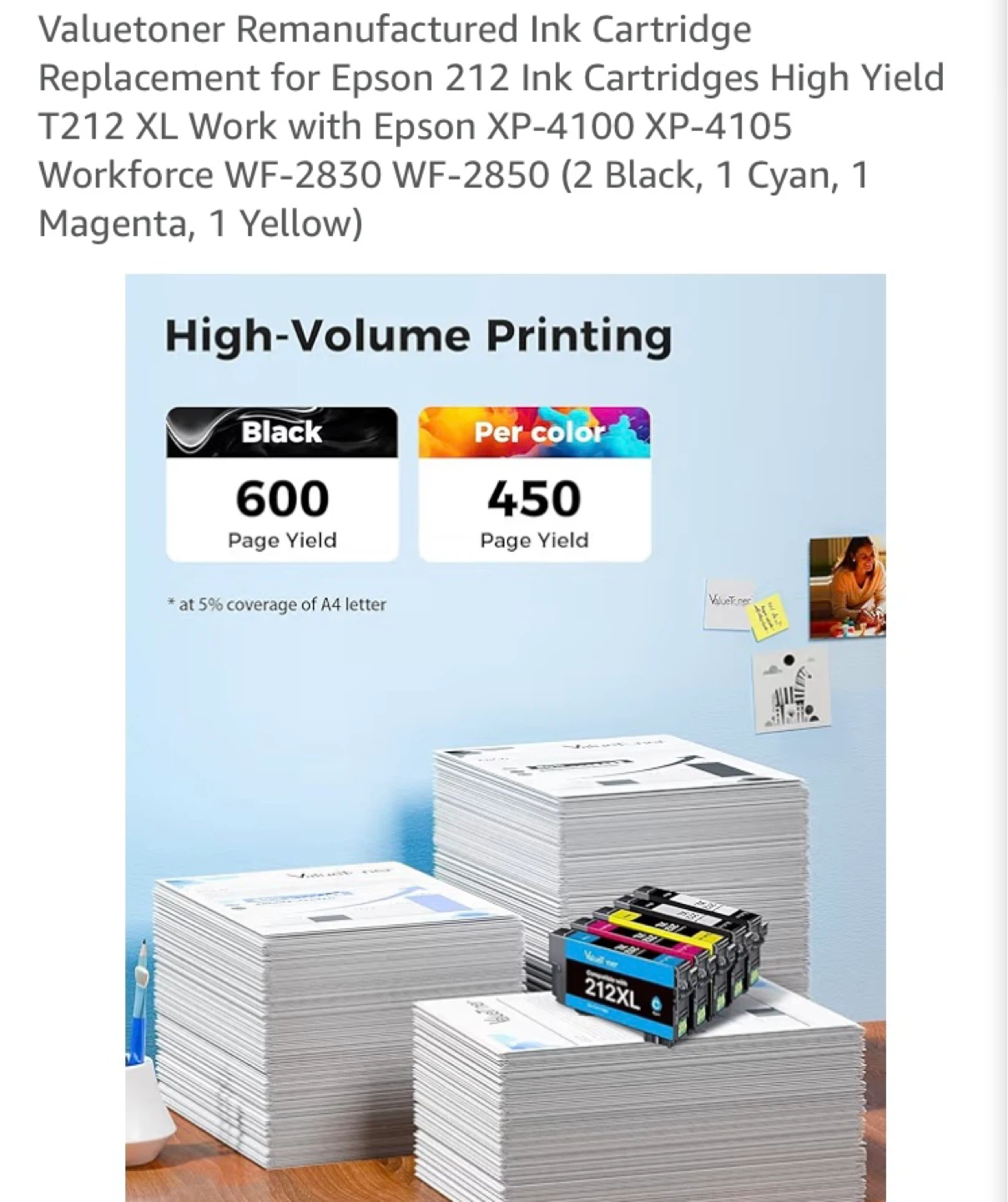 Valuetoner Remanufactured Ink Cartridges for Epson 212XL - photo 3