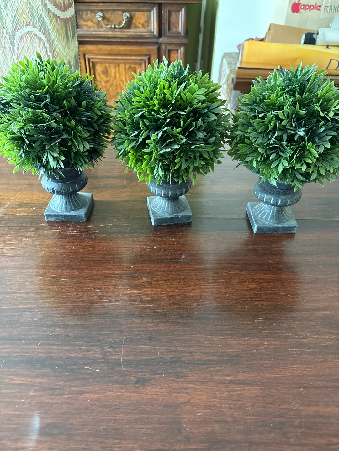 Set of 3 Artificial Topiary Ball Trees in Urn Planters - photo 2