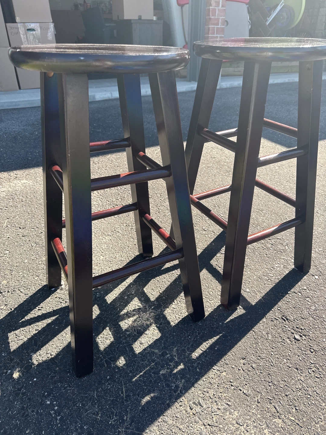 Wooden Bar Stools (Set of 2)