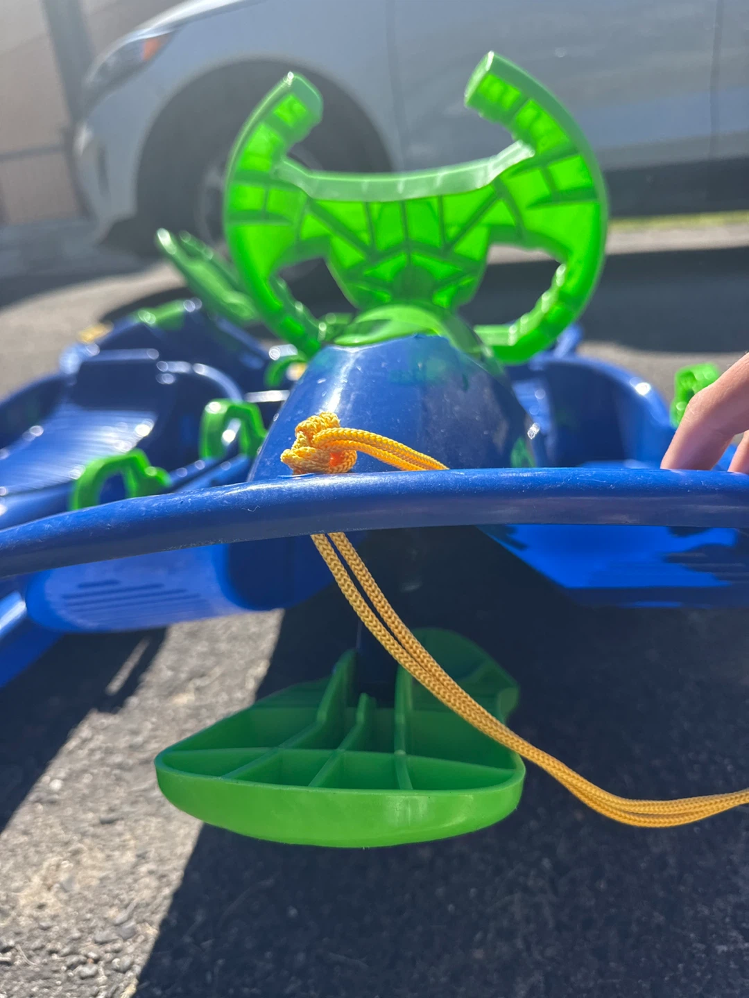 Blue Toboggan Sleds with Steering Wheels (Set of 3) - photo 3
